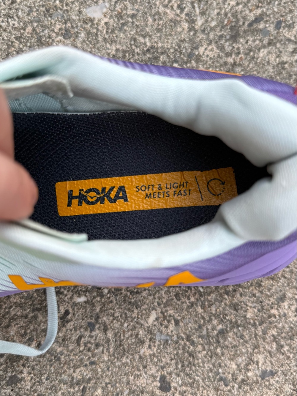 HOKA Rincon 3 Running Shoes Mint Lavender Gold Logo Women’s Size 8B - Picture 8 of 11